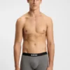 Three-pack of stretch-cotton trunks with logos