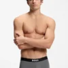 Three-pack of stretch-cotton trunks with logos