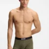 Three-pack of stretch-cotton trunks with logos