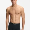 Three-pack of stretch-cotton trunks with logos