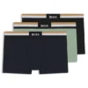 Three-pack of trunks in a moisture-wicking cotton blend