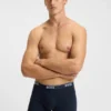 Three-pack of trunks in a moisture-wicking cotton blend