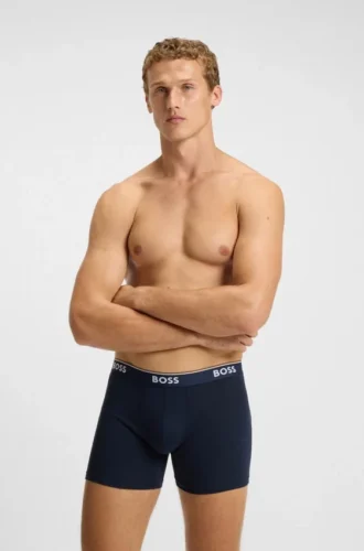 Three-pack of trunks in a moisture-wicking cotton blend