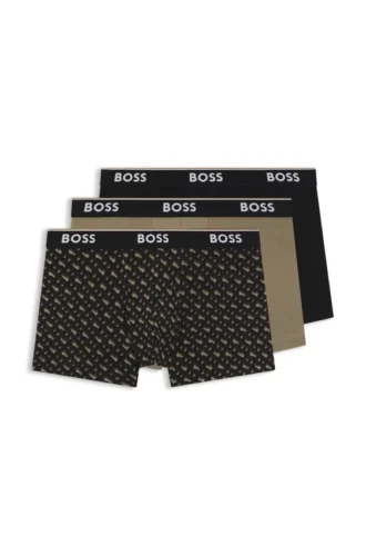 Three-pack of trunks with logo waistbands