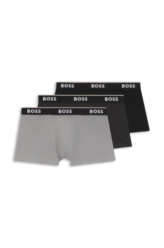 Three-pack of trunks with logo waistbands