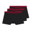 Three-pack of trunks with split-logo waistband