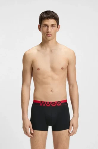 Three-pack of trunks with split-logo waistband