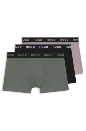 Three-pack trunks with jacquard logo waistband