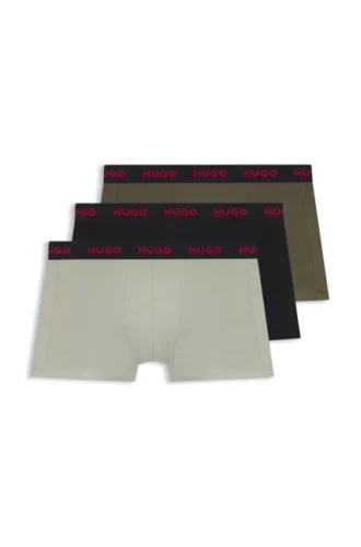 Three-pack trunks with jacquard logo waistband