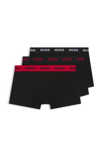 Three-pack trunks with jacquard logo waistband