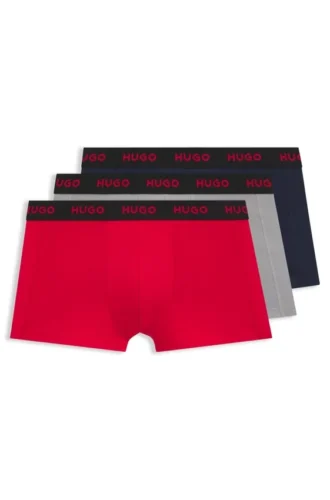 Three-pack trunks with jacquard logo waistband
