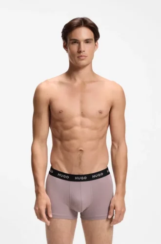 Three-pack trunks with jacquard logo waistband