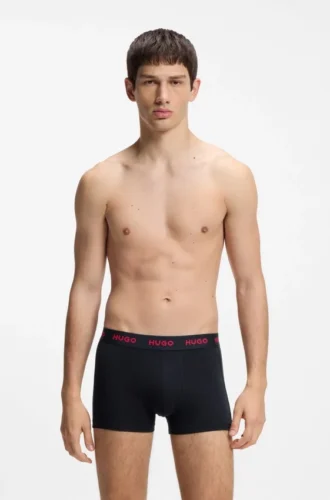 Three-pack trunks with jacquard logo waistband
