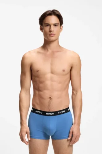 Three-pack trunks with jacquard logo waistband
