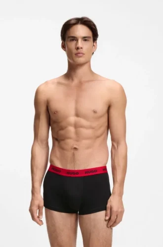 Three-pack trunks with jacquard logo waistband