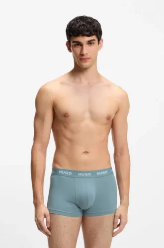 Three-pack trunks with jacquard logo waistband