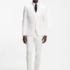 Three-piece extra-slim-fit suit in stretch-cotton seersucker