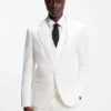 Three-piece extra-slim-fit suit in stretch-cotton seersucker