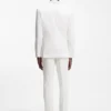 Three-piece extra-slim-fit suit in stretch-cotton seersucker