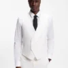 Three-piece extra-slim-fit suit in stretch-cotton seersucker