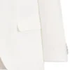 Three-piece slim-fit suit in cotton and linen