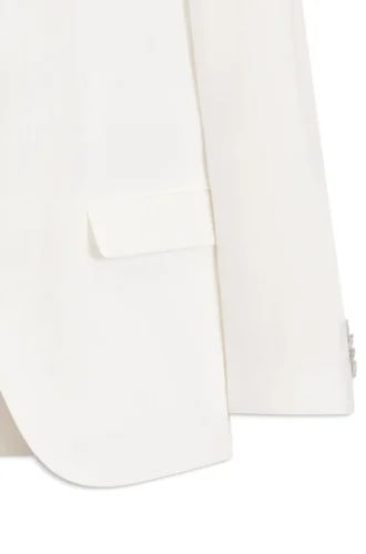 Three-piece slim-fit suit in cotton and linen