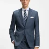Three-piece slim-fit suit in patterned stretch wool