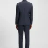 Three-piece slim-fit suit in patterned stretch wool