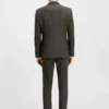 Three-piece slim-fit suit in patterned stretch wool