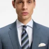 Three-piece slim-fit suit in patterned stretch wool