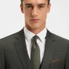 Three-piece slim-fit suit in patterned stretch wool