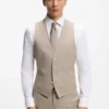 Three-piece slim-fit suit in patterned stretch wool