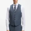 Three-piece slim-fit suit in patterned stretch wool