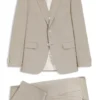 Three-piece slim-fit suit in patterned stretch wool