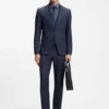 Three-piece slim-fit suit in virgin-wool serge Three-piece slim-fit suit in virgin-wool serge