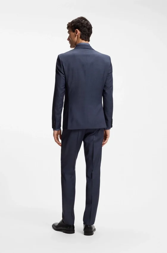 Three-piece slim-fit suit in virgin-wool serge Three-piece slim-fit suit in virgin-wool serge