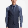 Three-piece slim-fit suit in virgin-wool serge Three-piece slim-fit suit in virgin-wool serge