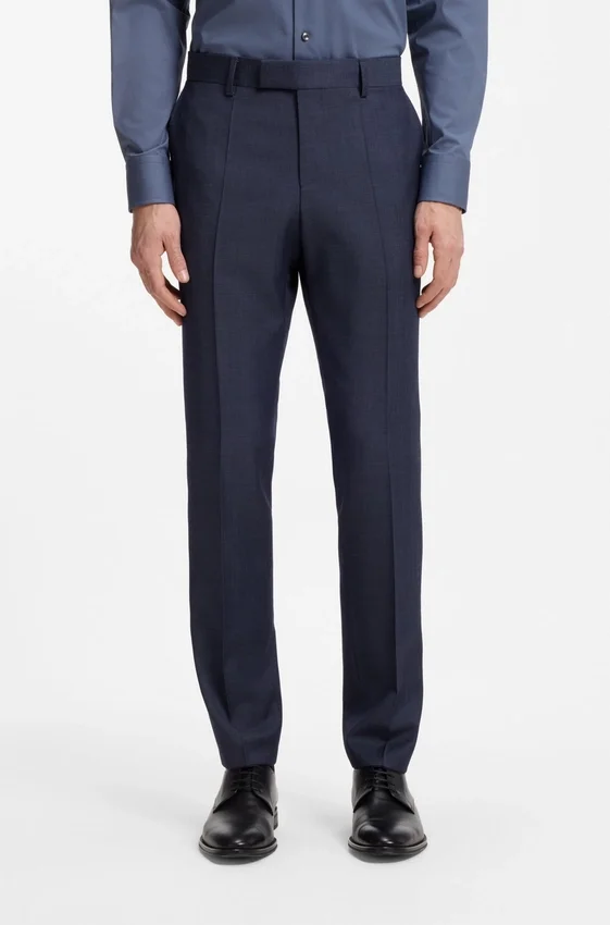 Three-piece slim-fit suit in virgin-wool serge Three-piece slim-fit suit in virgin-wool serge
