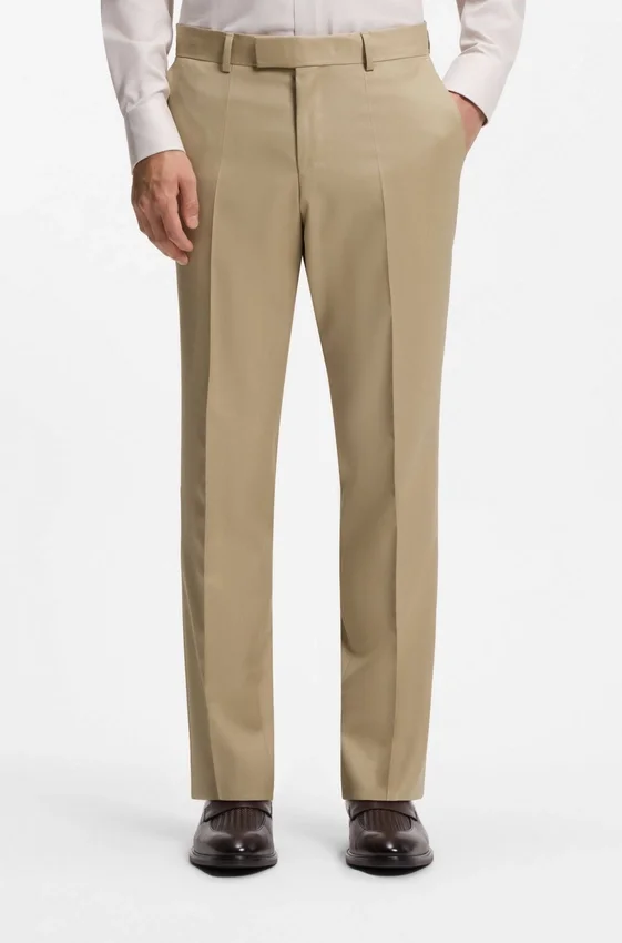 Three-piece slim-fit suit in virgin-wool serge Three-piece slim-fit suit in virgin-wool serge