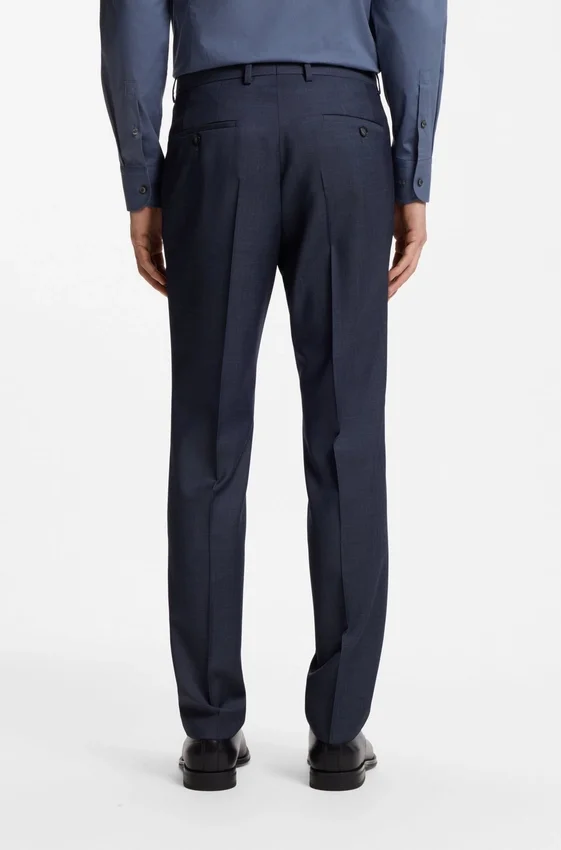 Three-piece slim-fit suit in virgin-wool serge Three-piece slim-fit suit in virgin-wool serge