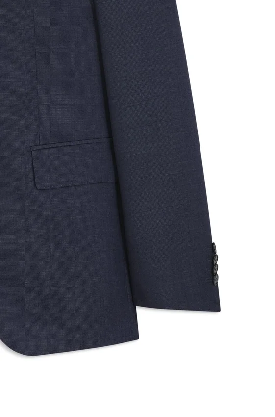 Three-piece slim-fit suit in virgin-wool serge Three-piece slim-fit suit in virgin-wool serge