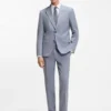 Three-piece slim-fit suit in wool-blend poplin Three-piece slim-fit suit in wool-blend poplin