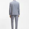 Three-piece slim-fit suit in wool-blend poplin Three-piece slim-fit suit in wool-blend poplin