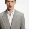 Three-piece slim-fit suit in wool-blend poplin