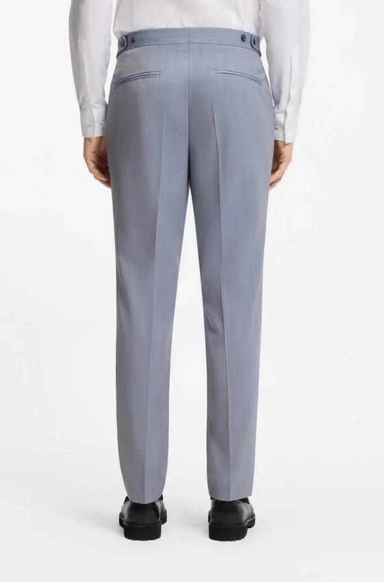Three-piece slim-fit suit in wool-blend poplin Three-piece slim-fit suit in wool-blend poplin