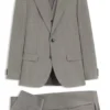 Three-piece slim-fit suit in wool-blend poplin