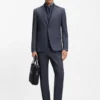 Three-piece slim-fit suit with zip waistcoat Three-piece slim-fit suit with zip waistcoat