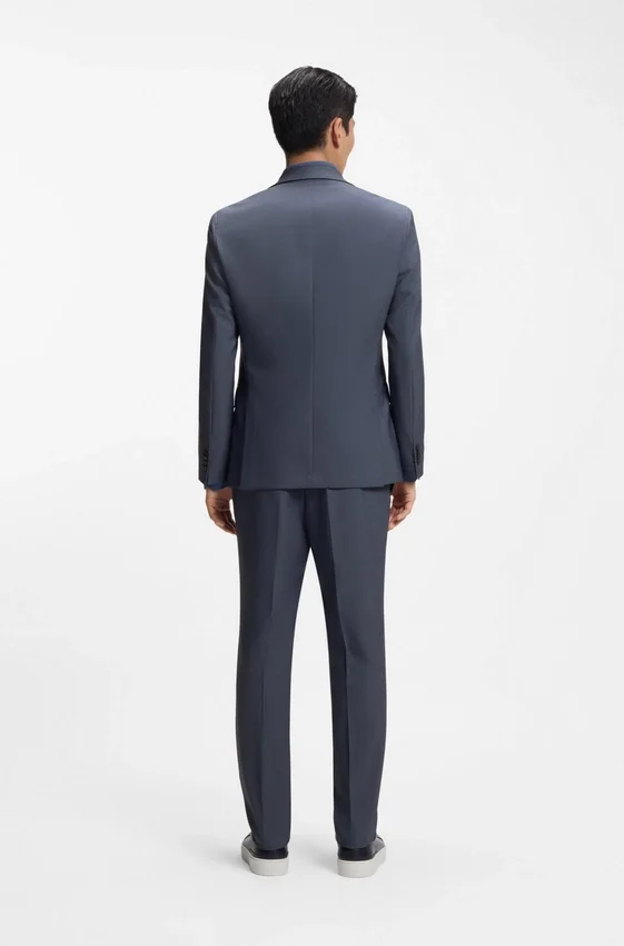Three-piece slim-fit suit with zip waistcoat Three-piece slim-fit suit with zip waistcoat