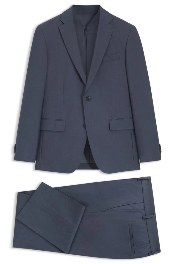 Three-piece slim-fit suit with zip waistcoat Three-piece slim-fit suit with zip waistcoat