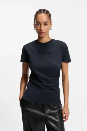 Tonal-artwork slim-fit T-shirt in mercerised cotton